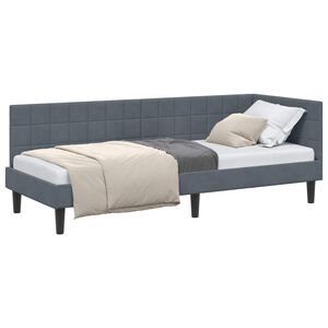 vidaXL Rama ł&oacute;żka narożnego Ciemnoszary 80 cm x 200 cm Aksamit