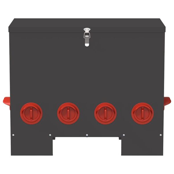 vidaXL Karmnik dla kur Czarny 60,5 x 29 x 51 cm Stal zimnowalcowana