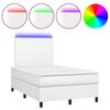 vidaXL Ł&oacute;żko kontynentalne z materacem i LED, białe, 120x190 cm