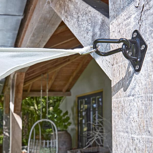 Livin'outdoor Mocowania do tr&oacute;jkątnego żagla ogrodowego, czarne