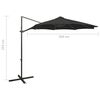 vidaXL Parasol wiszący z lampkami LED i słupkiem, 300 cm, czarny