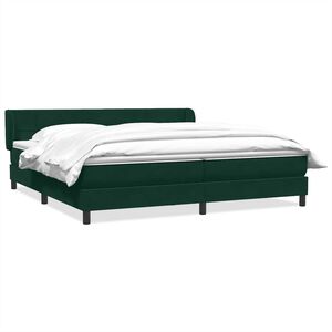 vidaXL Ł&oacute;żko typu Box Spring z materacami Ciemnozielone 180x220 cm