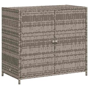 vidaXL Szafka ogrodowa, szara, 83x45x76 cm, polirattan