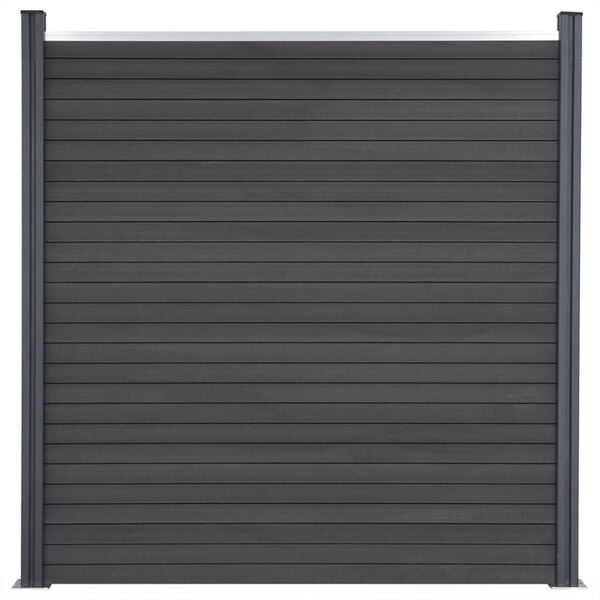 vidaXL Zestaw paneli ogrodzeniowych, szary, 526x186 cm, WPC