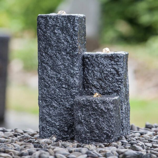 HEISSNER Fontanna tarasowa Neptun z LED, 15/25/40 cm, czarna