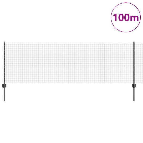 vidaXL Ogrodzenie z słupkiem Szary 0,8 x 100 m Stal i PVC