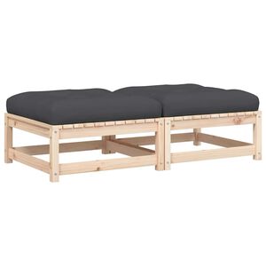 vidaXL Podn&oacute;żki ogrodowe z poduszkami, 2 szt., lite drewno sosnowe