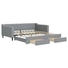 vidaXL Sofa rozsuwana z szufladami, jasnoszara, 100x190 cm, tkanina