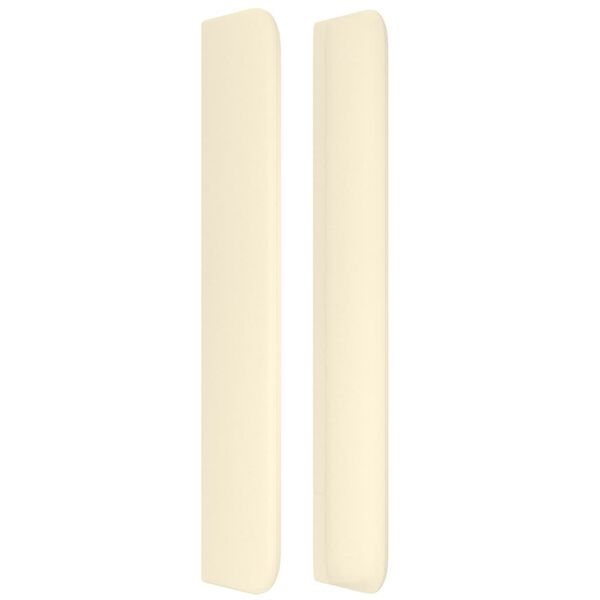 vidaXL Zagł&oacute;wek uszak, kremowy, 93x16x118/128 cm, sztuczna sk&oacute;ra