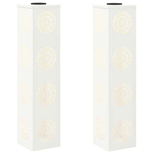 vidaXL Słoneczna LED lampa na ścieżkę 2 pcs Biały