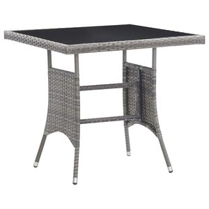 vidaXL St&oacute;ł ogrodowy, szary, 80x80x74 cm, polirattan
