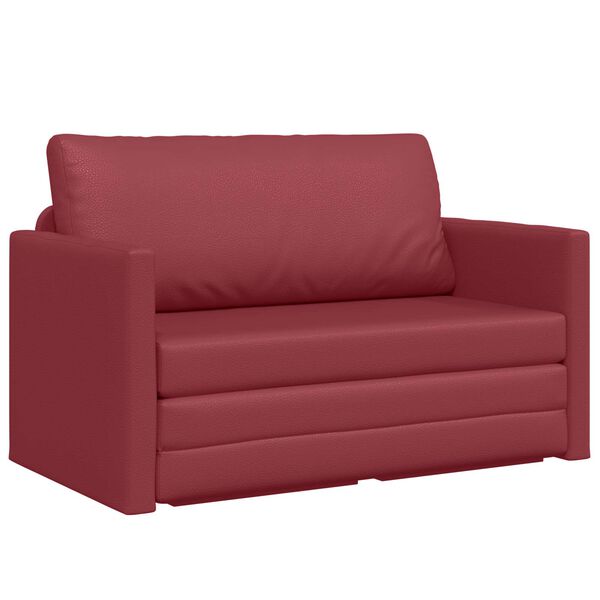 vidaXL Sofa Bed 110cm Czerwone wino Sztuczna sk&oacute;ra