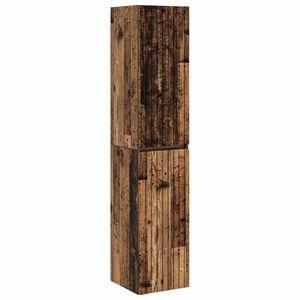 vidaXL Wisząca Szafka Łazienkowa Stare drewno 33 x 34,5 x 160 cm