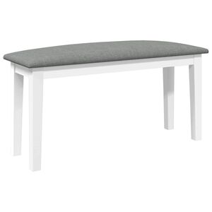 vidaXL Ławka 90 cm Biała lite drewno guma
