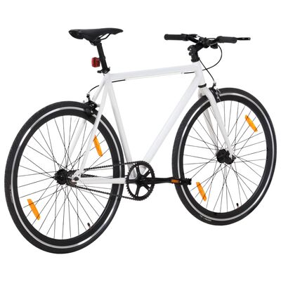 vidaXL Rower single speed, biało-czarny, 700c, 59 cm