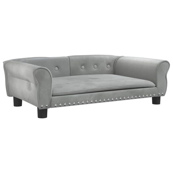 vidaXL Legowisko dla psa, jasnoszare, 95x55x30 cm, aksamitne