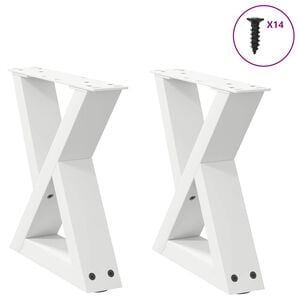 vidaXL Nogi do stolika kawowego 2 szt. Białe 30x(30-31,3) cm Stal