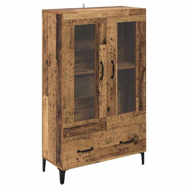 vidaXL Highboard z szufladą Stare drewno 70 x 31 x 115 cm