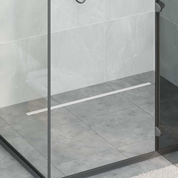 vidaXL 360&deg; Odpływ prysznicowy z cienkim modelem Srebrny 90 cm