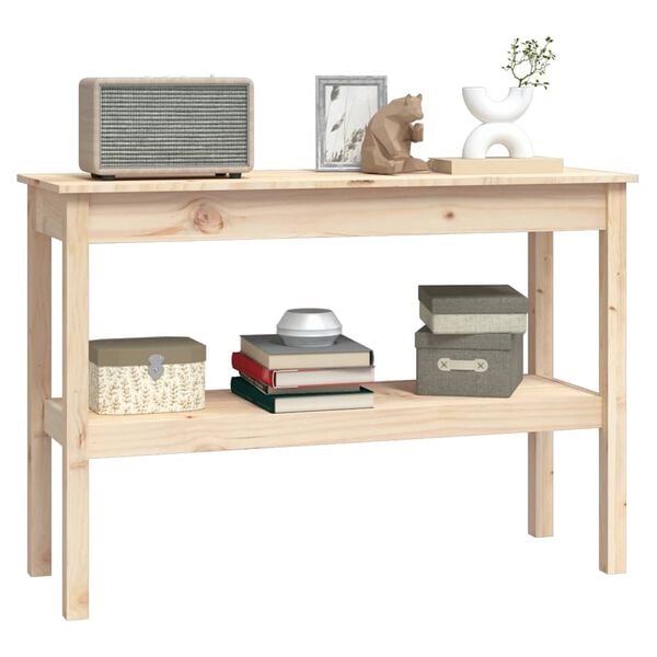 vidaXL Stolik konsolowy, 110x40x75 cm, lite drewno sosnowe