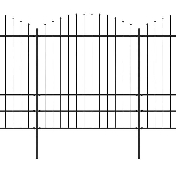vidaXL Ogrodzenie ogrodowe z wł&oacute;cznią, stalowe, 537 x 200 cm, czarne