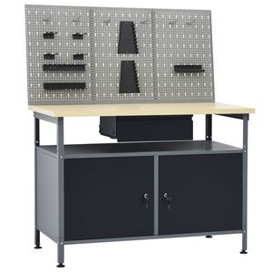 vidaXL St&oacute;ł roboczy z trzema panelami ściennymi