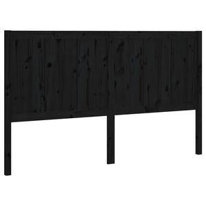 vidaXL Wezgłowie ł&oacute;żka, czarne, 205,5x4x100 cm, lite drewno sosnowe