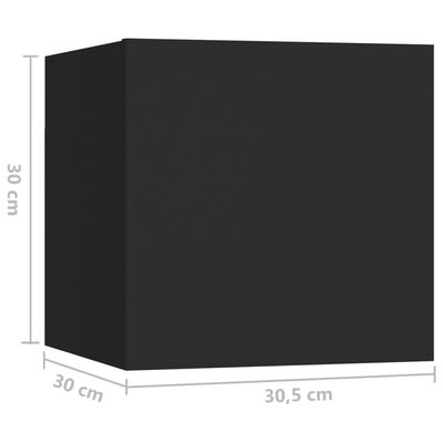 vidaXL Szafki nocne, 2 szt., czarne, 30,5x30x30 cm, płyta