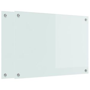 vidaXL Panel kuchenny 2 szt. Biały 70 x 50 cm szkło hartowane