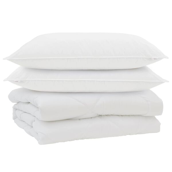 vidaXL Kołdra z poduszką 3 pcs Biały Mikrofibra