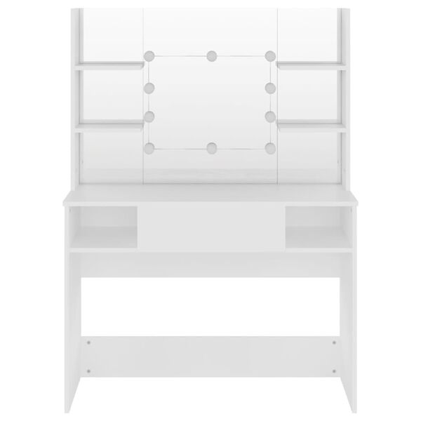 vidaXL Stolik do makijażu z oświetleniem LED 100x40x135 cm, MDF, biały