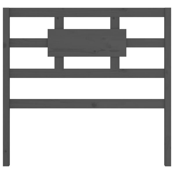 vidaXL Wezgłowie łóżka, szare, 105,5x4x100 cm, lite drewno sosnowe