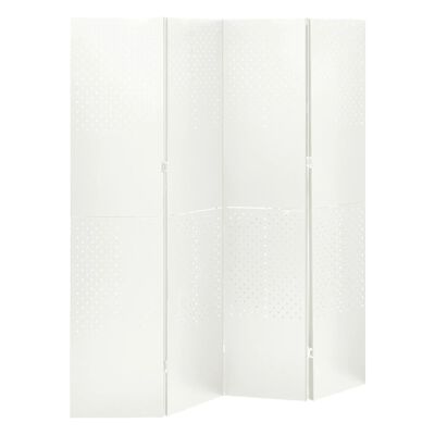 vidaXL Parawany 4-panelowe, 2 szt., białe, 160x180 cm, stalowe