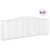 vidaXL Kosze gabionowe, 25 szt, 400x30x120/140cm, galwanizowane żelazo