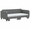 vidaXL Sofa rozsuwana z materacami, ciemnoszara, 90x190 cm, tkanina