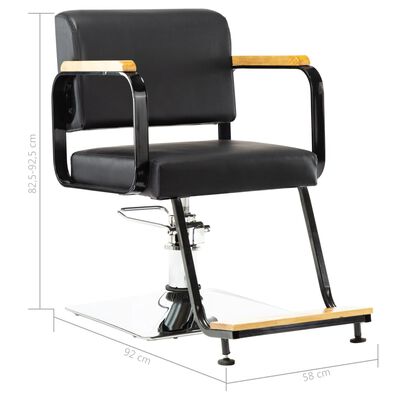 vidaXL Profesjonalny fotel barberski, czarny, sztuczna skóra