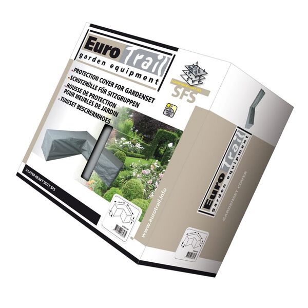 Eurotrail Pokrowiec na ławkę ogrodową w kształcie L, 275x275x100/70 cm