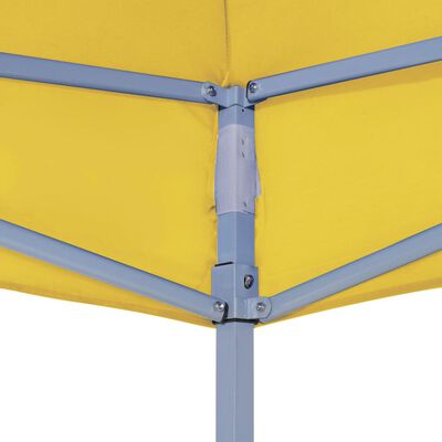 vidaXL Dach do namiotu imprezowego, 2 x 2 m, żółty, 270 g/m²