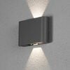 KONSTSMIDE Lampa ścienna LED Chieri, 2 x 6 W, antracytowa