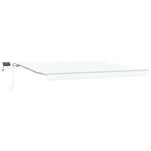 vidaXL Markiza wysuwana Biały 450 &times; 350 cm Tkanina i aluminium