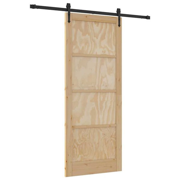 vidaXL Drzwi przesuwne ORKDAL Brązowy 86 x 211 cm Lite drewno sosnowe