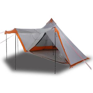 vidaXL Namiot rodzinny tipi, 8-os., szaro-pomarańczowy, wodoszczelny
