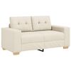 vidaXL Sofa 2 pcs Beżowy Tkanina lniana