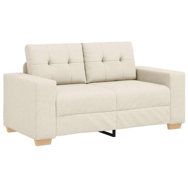 vidaXL Sofa 2 pcs Beżowy Tkanina lniana