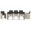 vidaXL Zestaw do jadalni w ogrodzie 9 pcs Jasnoszary polirattan
