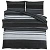 vidaXL 2 szt. 200 x 220 cm + 80 x 80 cm 100% Cotton Black Stripes