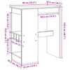 vidaXL Stolik barowy z przegródkami, stere drewno, 90x47,5x103,5 cm