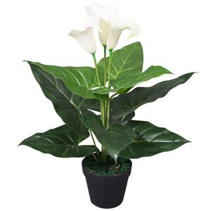 vidaXL Sztuczna kalia z doniczką, 45 cm, biała