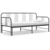vidaXL Sofa z wysuwaną ramą ł&oacute;żka, szara, metalowa, 90x200 cm