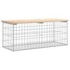 vidaXL Ławka ogrodowa, gabion, 103x44x42 cm, lite drewno sosnowe
